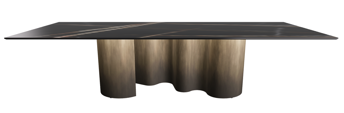 300x120x74h Rectangle Shaped_Glossy Sahara Noir_Oxy Brass