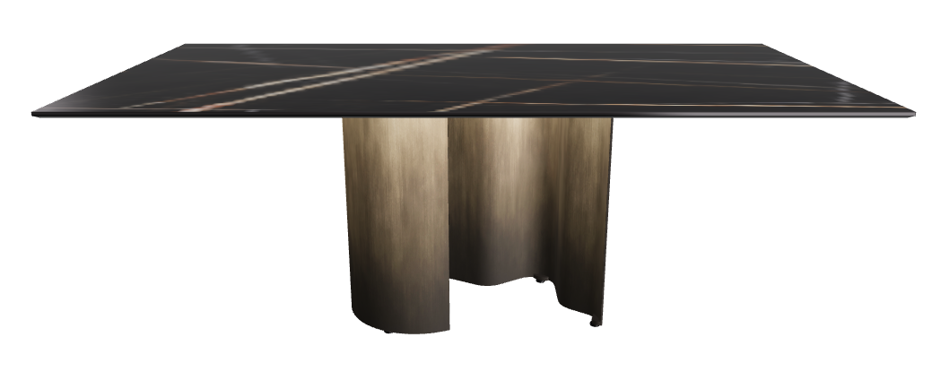 200x106x74h Rectangle Shaped_Glossy Sahara Noir_Oxy Brass
