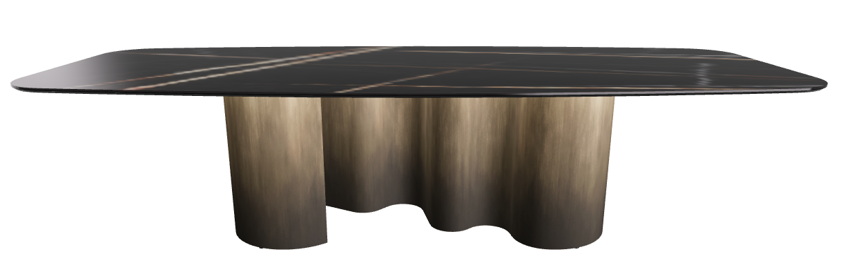 300x120x74h Barrel Shaped_Glossy Sahara Noir_Oxy Brass