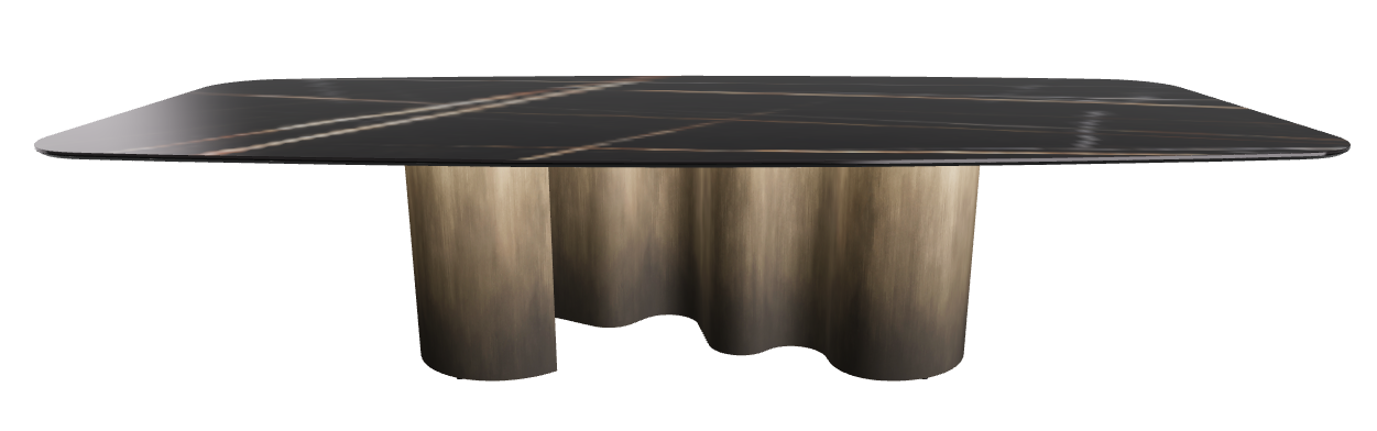 320x138x74h Barrel Shaped_Glossy Sahara Noir_Oxy Brass
