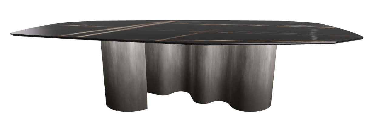 300x130x74h Polygon Shaped_Glossy Sahara Noir_Oxy Grey