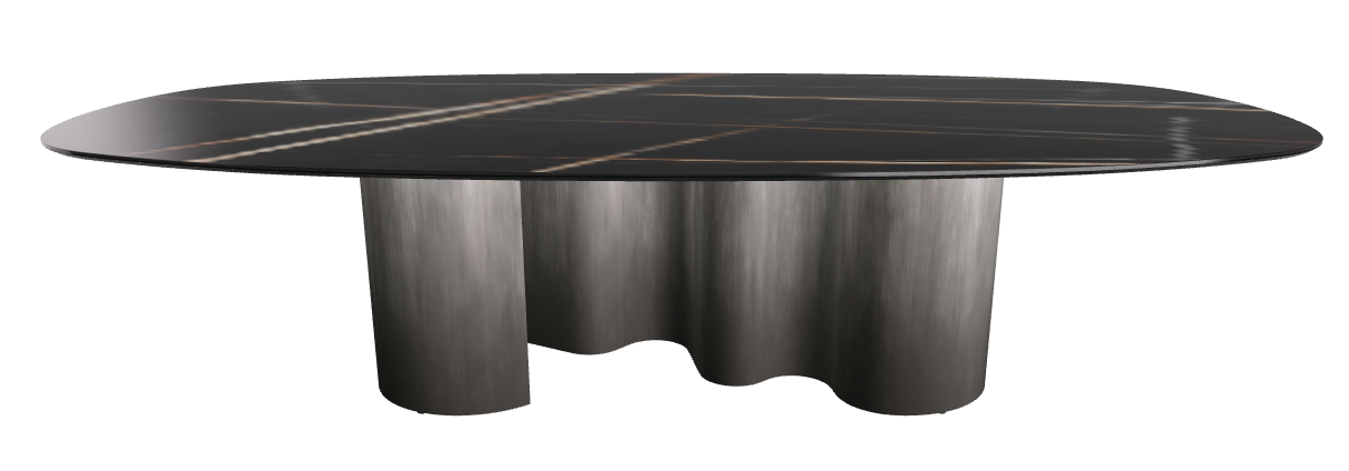 300x150x74h Biscuit Shaped_Glossy Sahara Noir_Oxy Grey