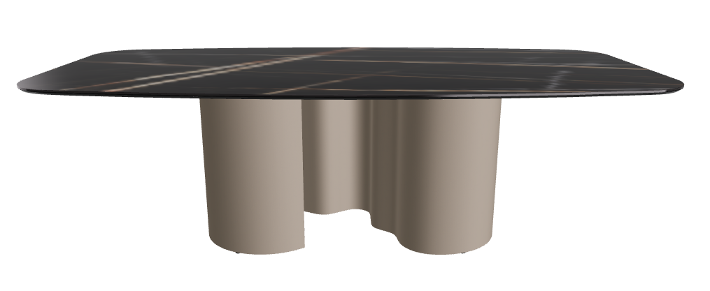 240x120x74h Barrel Shaped_Glossy Sahara Noir_Titanium Embossed