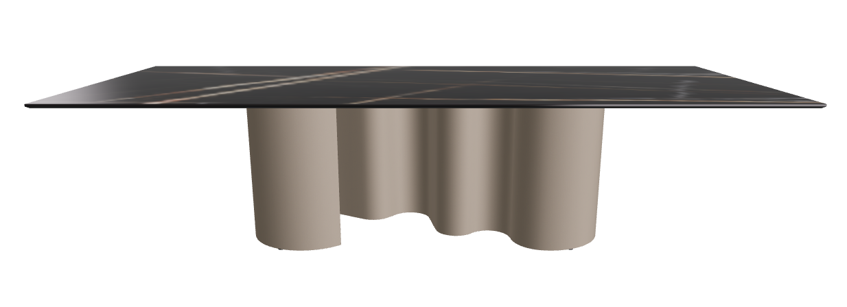 300x120x74h Rectangle Shaped_Glossy Sahara Noir_Titanium Embossed