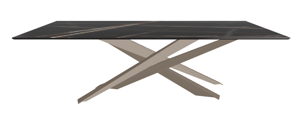 240x120x74.5h Rectangle Shaped_Glossy Sahara Noir_Titanium Embossed