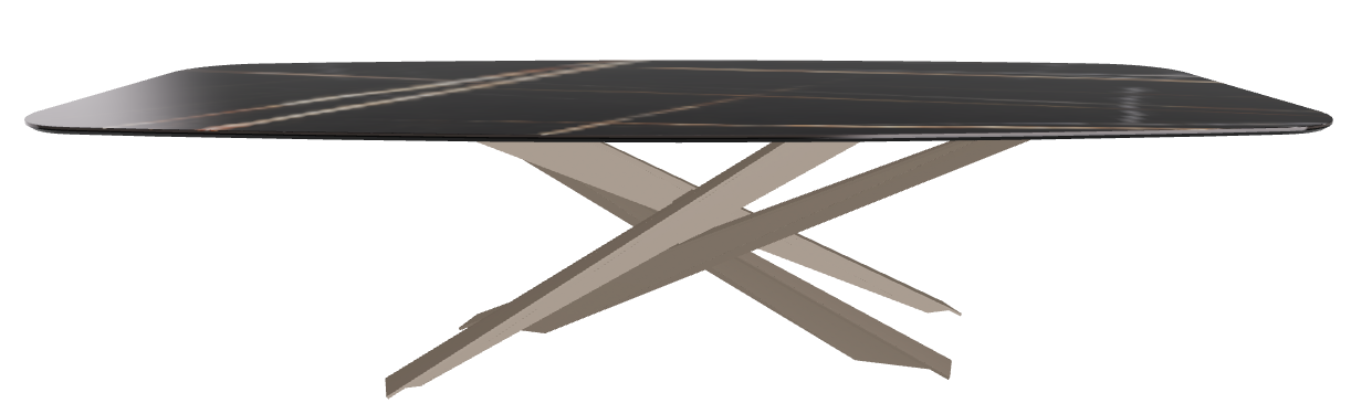 300x120x74.5h Barrel Shaped_Glossy Sahara Noir_Titanium Embossed