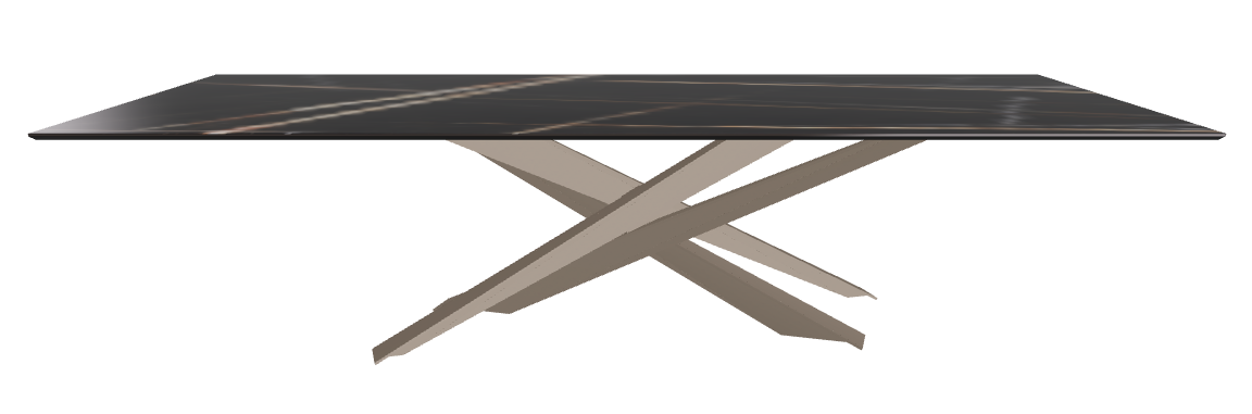 300x120x74.5h Rectangle Shaped_Glossy Sahara Noir_Titanium Embossed