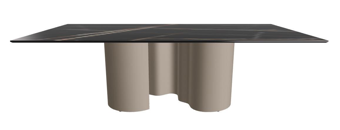 240x120x74h Rectangle Shaped_Glossy Sahara Noir_Titanium Embossed