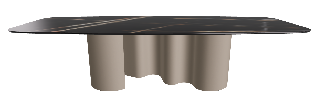 300x120x74h Barrel Shaped_Glossy Sahara Noir_Titanium Embossed