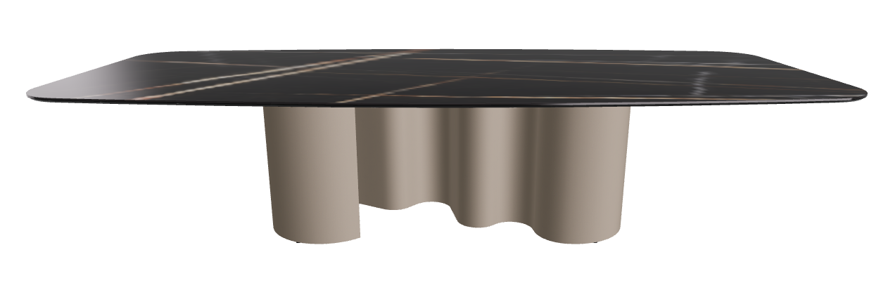 320x138x74h Barrel Shaped_Glossy Sahara Noir_Titanium Embossed