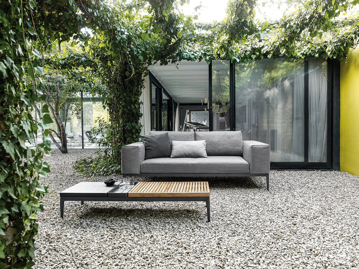 Gloster Grid Coffee Table - Teak &  Ceramic Top