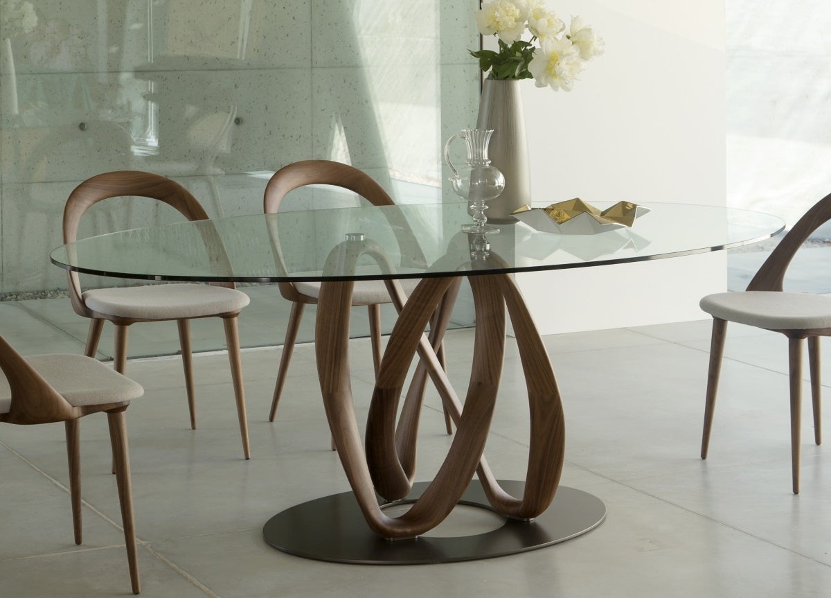 Porada Infinity Ellittico Glass Dining Table