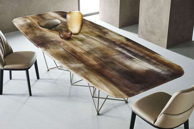 Cattelan Italia Gordon Crystalart Rectangular & Barrel-Shaped Dining Table