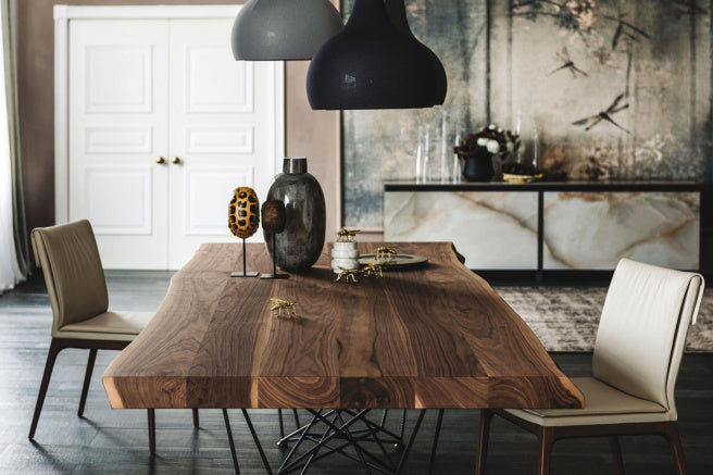 Cattelan Italia Gordon Deep Wood Live Edged Dining Table