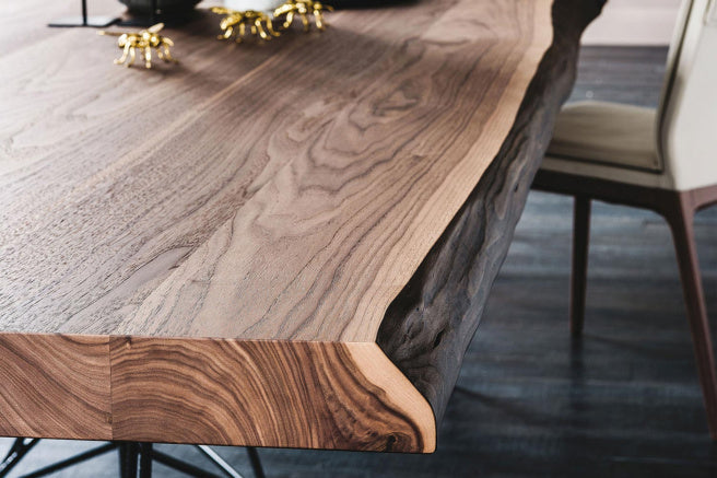 Cattelan Italia Gordon Deep Wood Live Edged Dining Table