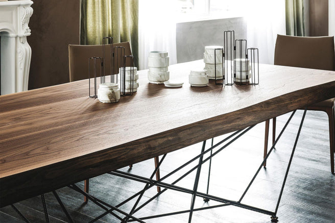 Cattelan Italia Gordon Deep Wood Live Edged Dining Table