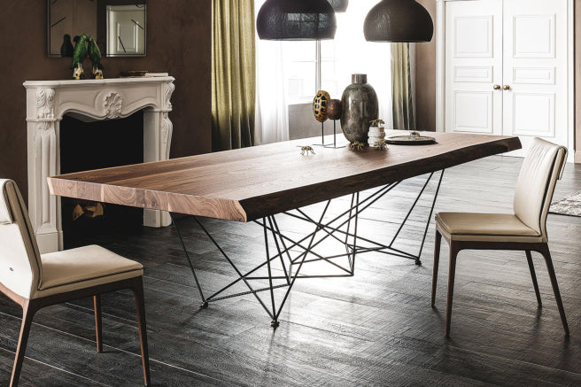 Cattelan Italia Gordon Deep Wood Live Edged Dining Table