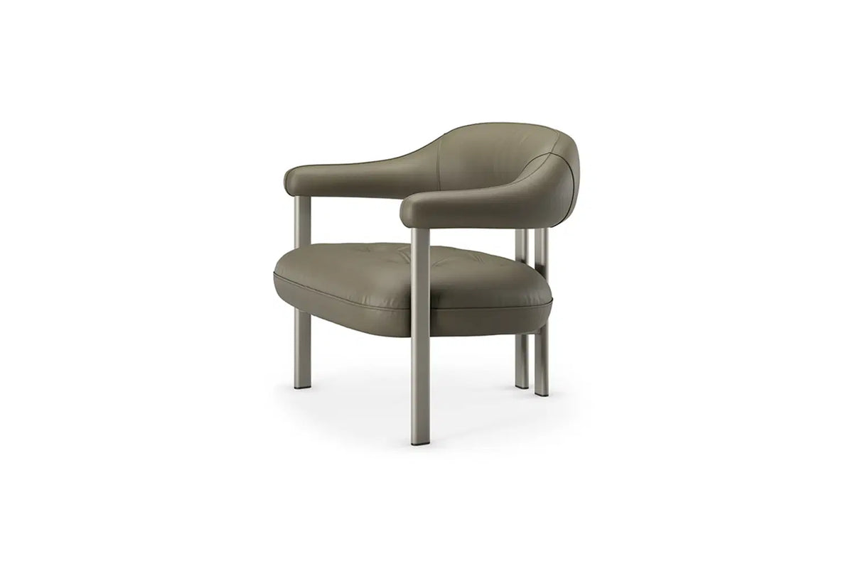 Cattelan Italia Greta Lounge Armchair – Synthetic Leather & Micro Nubuk