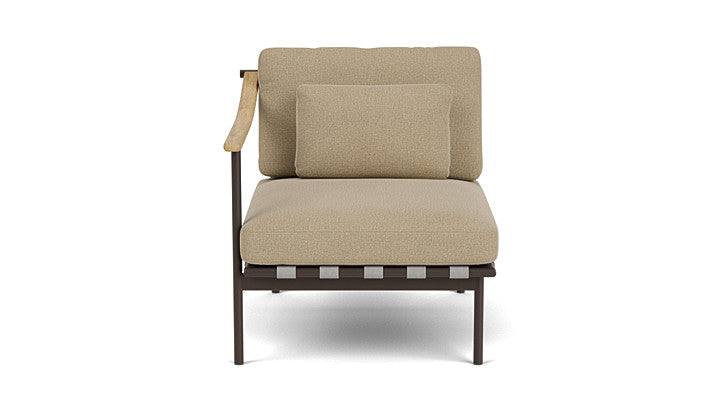 Barlow Tyrie Around Deep Seating Single Lounge Chair with Teak Left Arm