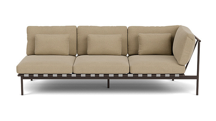 Barlow Tyrie Around Deep Seating Triple Lounge Sofa with Aluminium Right Arm