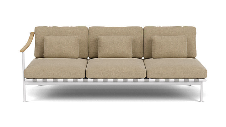 Barlow Tyrie Around Deep Seating Triple Lounge Sofa with Teak Left Arm