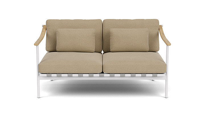 Barlow Tyrie Around Deep Seating Double Lounge Sofa with Teak Arms