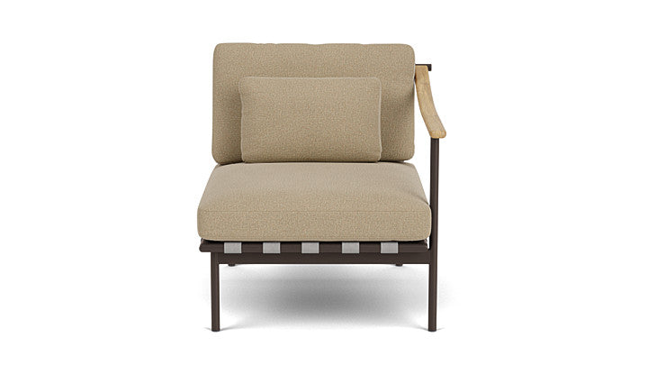 Barlow Tyrie Around Deep Seating Single Lounge Chair with Teak Right Arm