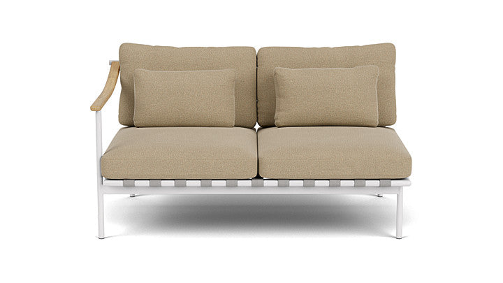 Barlow Tyrie Around Deep Seating Double Lounge Sofa with Teak Left Arm