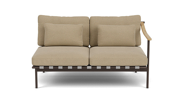 Barlow Tyrie Around Deep Seating Double Lounge Sofa with Teak Right Arm