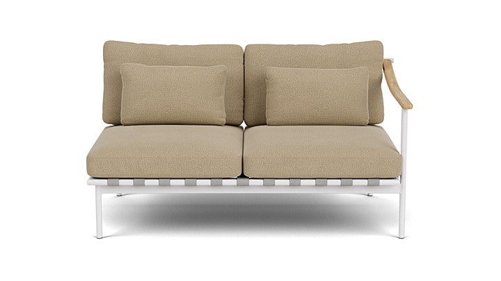 Barlow Tyrie Around Deep Seating Double Lounge Sofa with Teak Right Arm