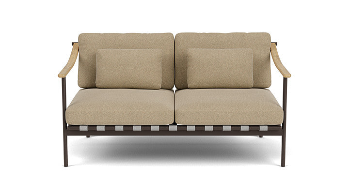 Barlow Tyrie Around Deep Seating Double Lounge Sofa with Teak Arms