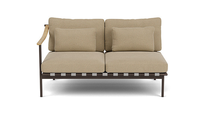 Barlow Tyrie Around Deep Seating Double Lounge Sofa with Teak Left Arm