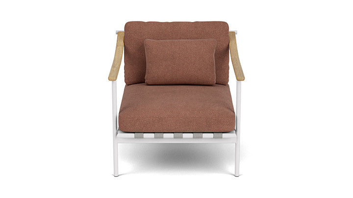 Barlow Tyrie Around Deep Seating Single Lounge Chair with Teak Arms