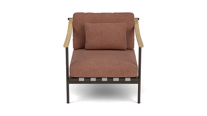 Barlow Tyrie Around Deep Seating Single Lounge Chair with Teak Arms