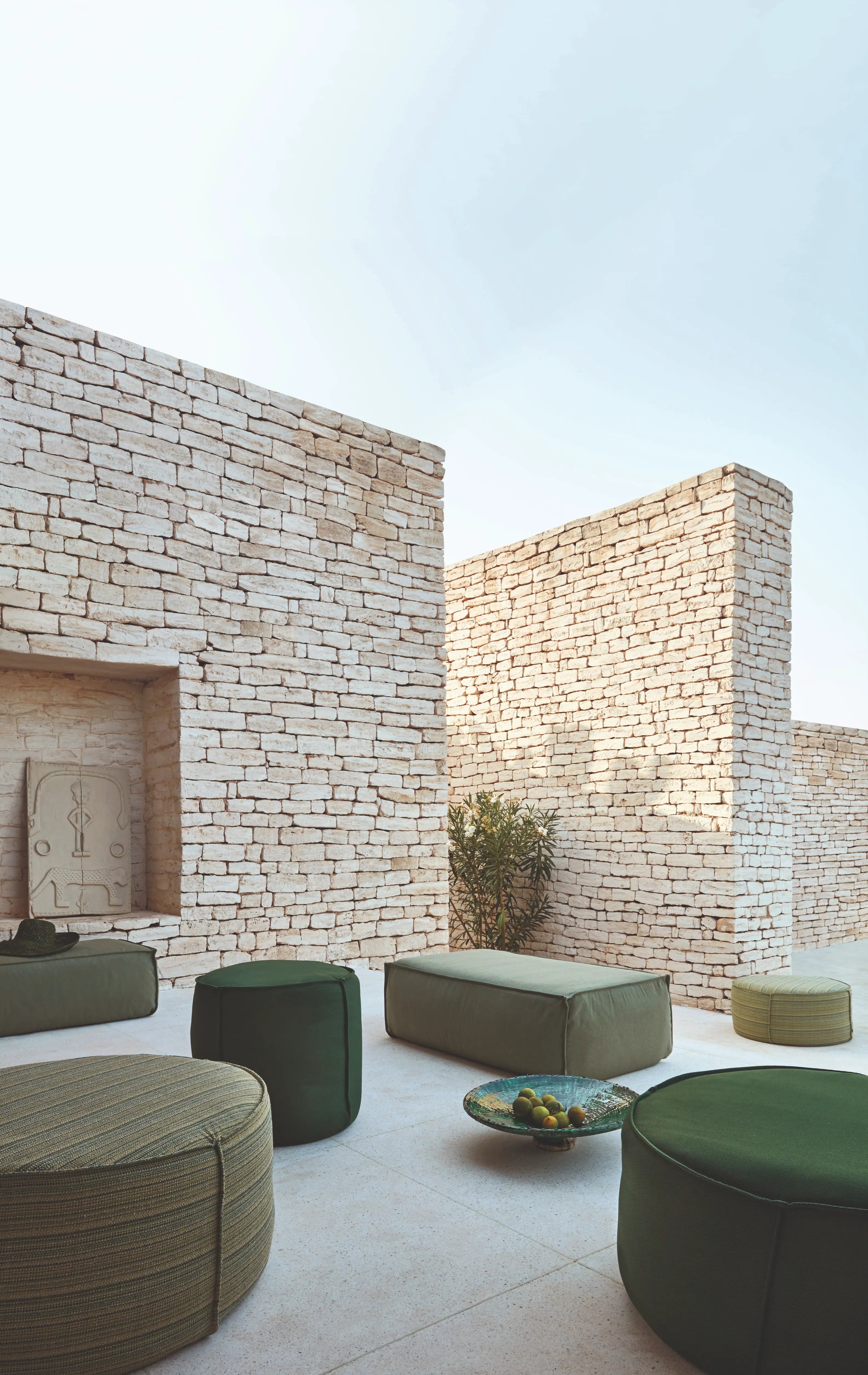 Manutti Touch Circular Pouf With 52 cm Width