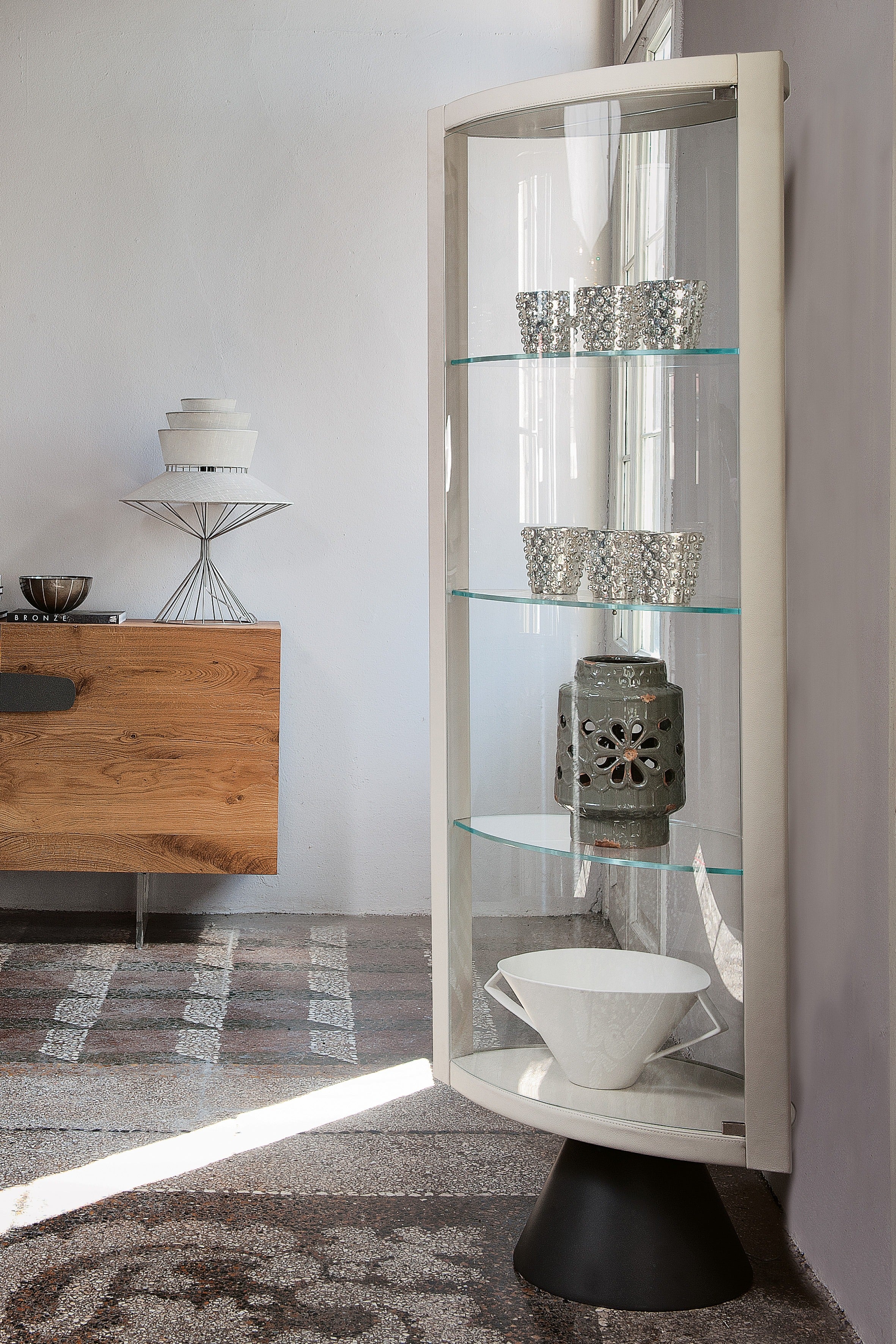 Cattelan Italia Saba Swiveling Glass Showcase