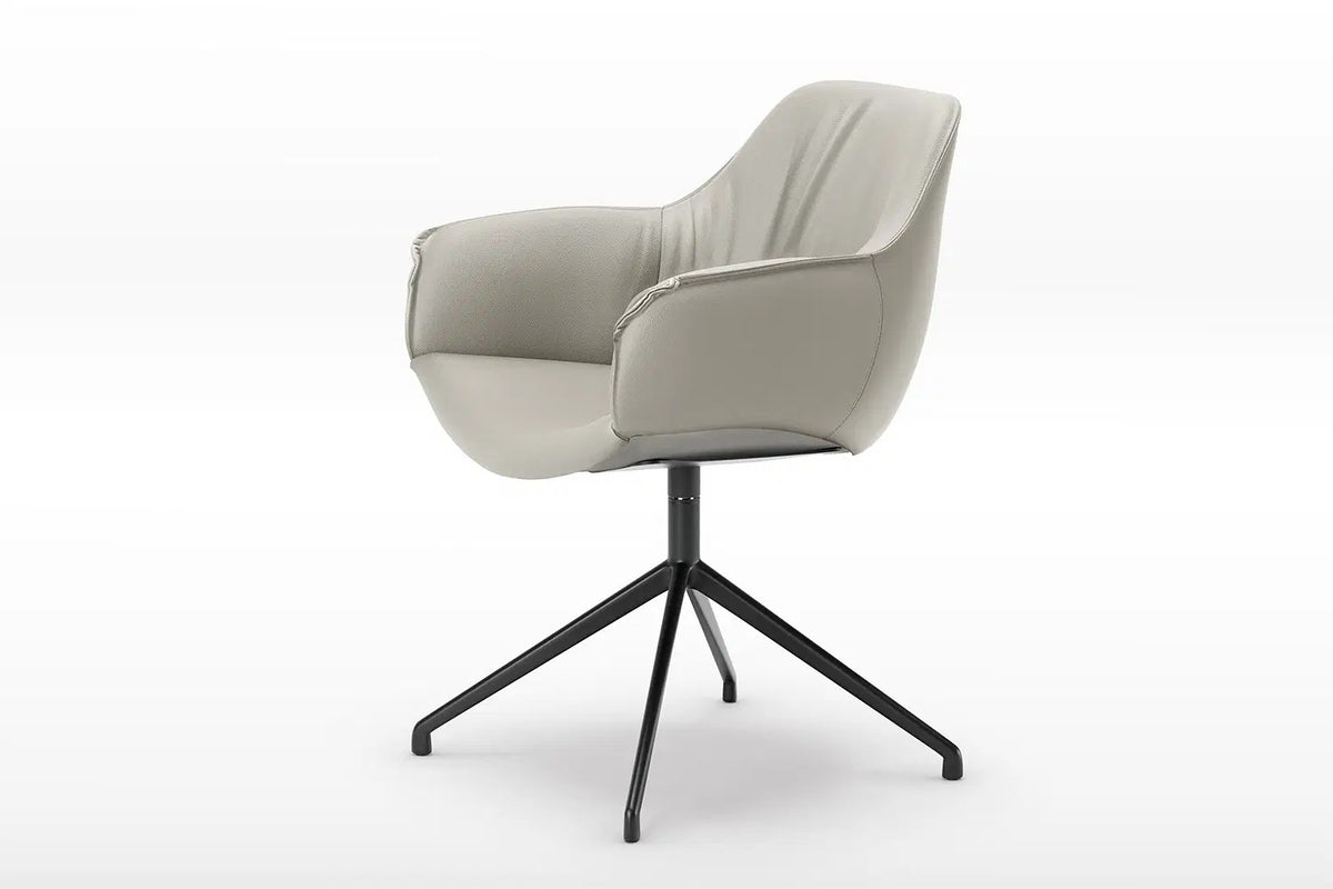 Cattelan Italia Scarlett Turn Swivel Dining Armchair – Soft Leather & Glove Soft Leather