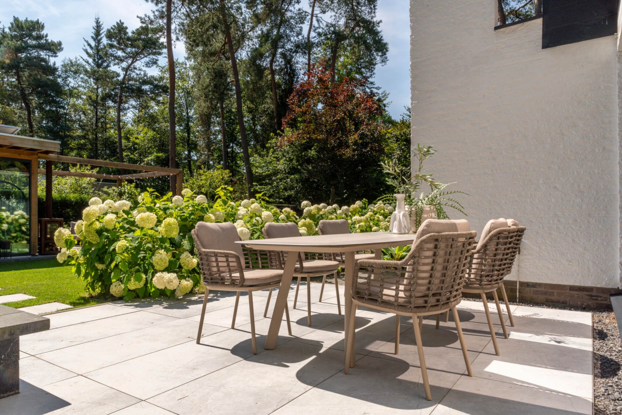 4 Seasons Outdoor Puglia Dining chair Latte with 2 cushions