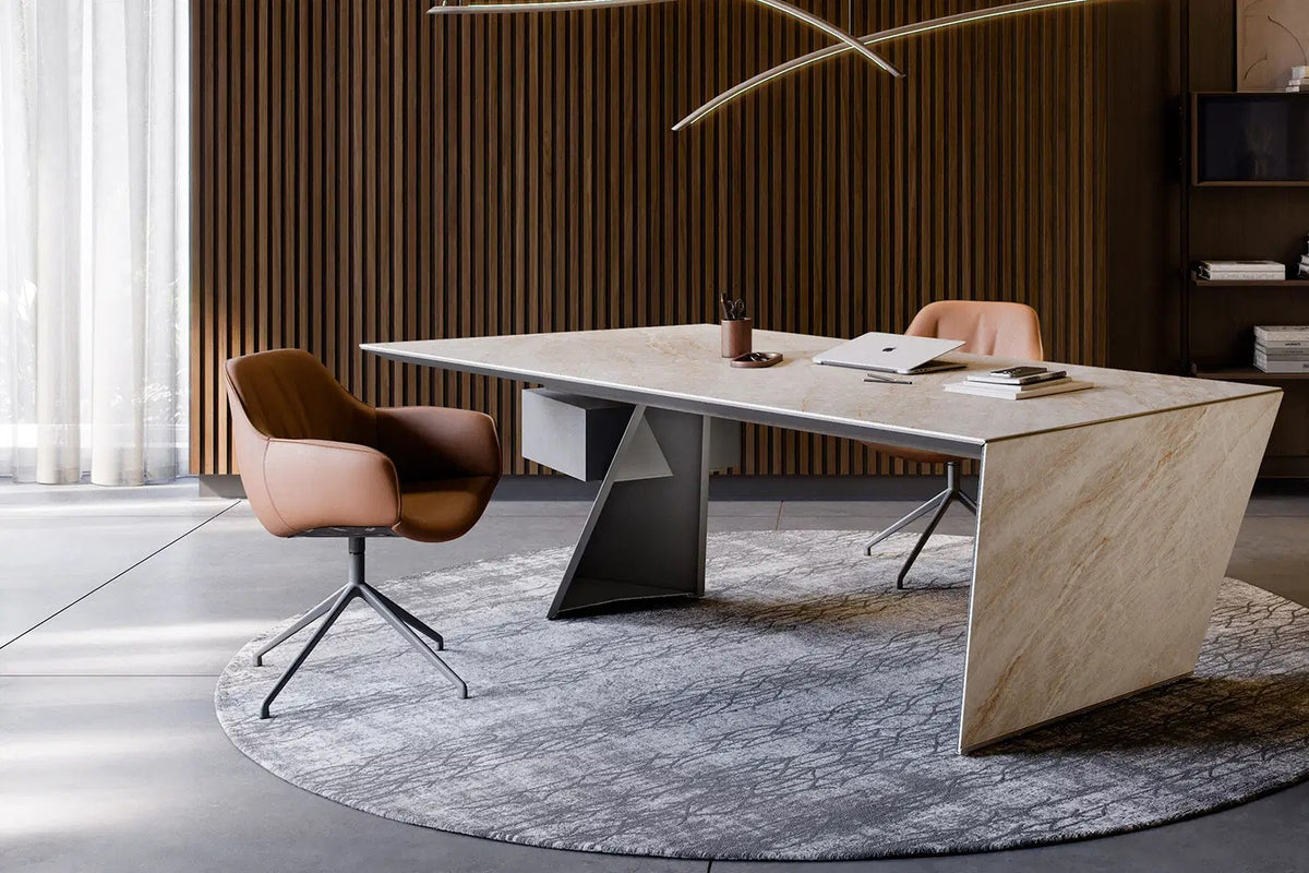 Cattelan Italia Scarlett Turn Swivel Dining Armchair – Synthetic Leather & Micro Nubuk