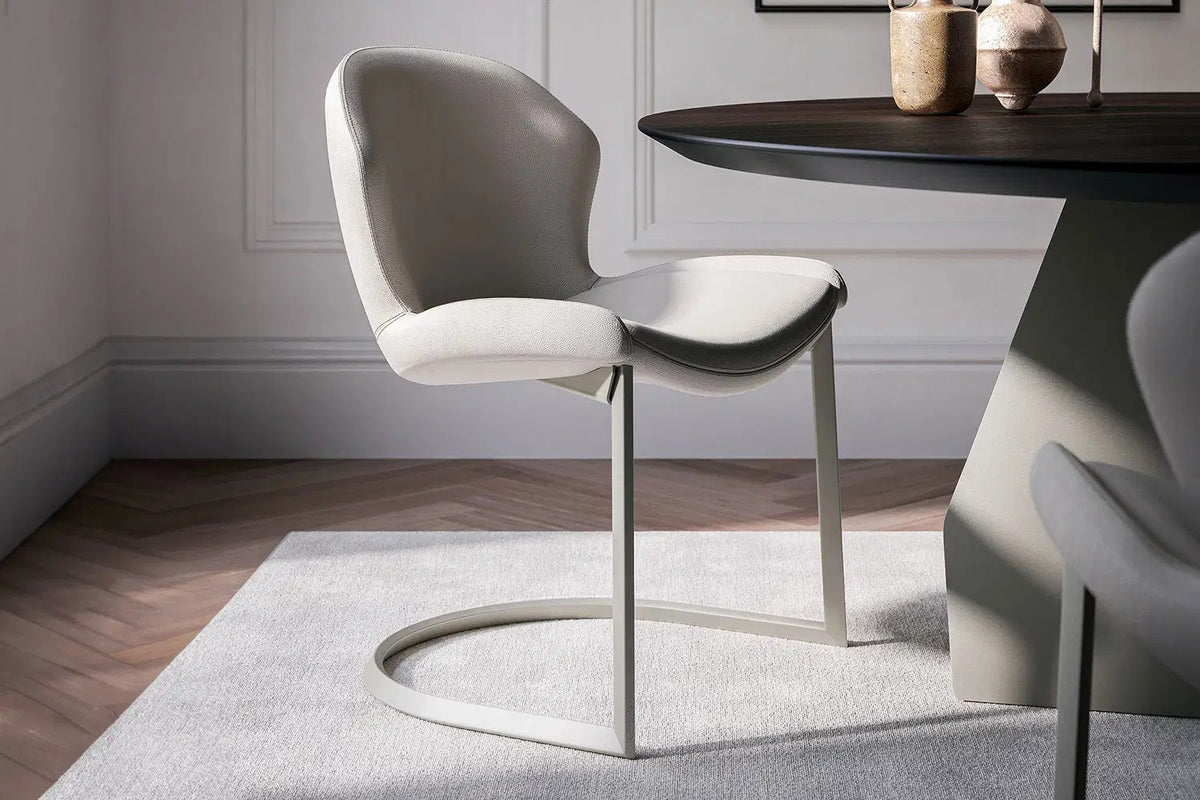 Cattelan Italia Rachel Cantilever Dining Armchair – Fabric, Micro Nubuk & Synthetic Leather