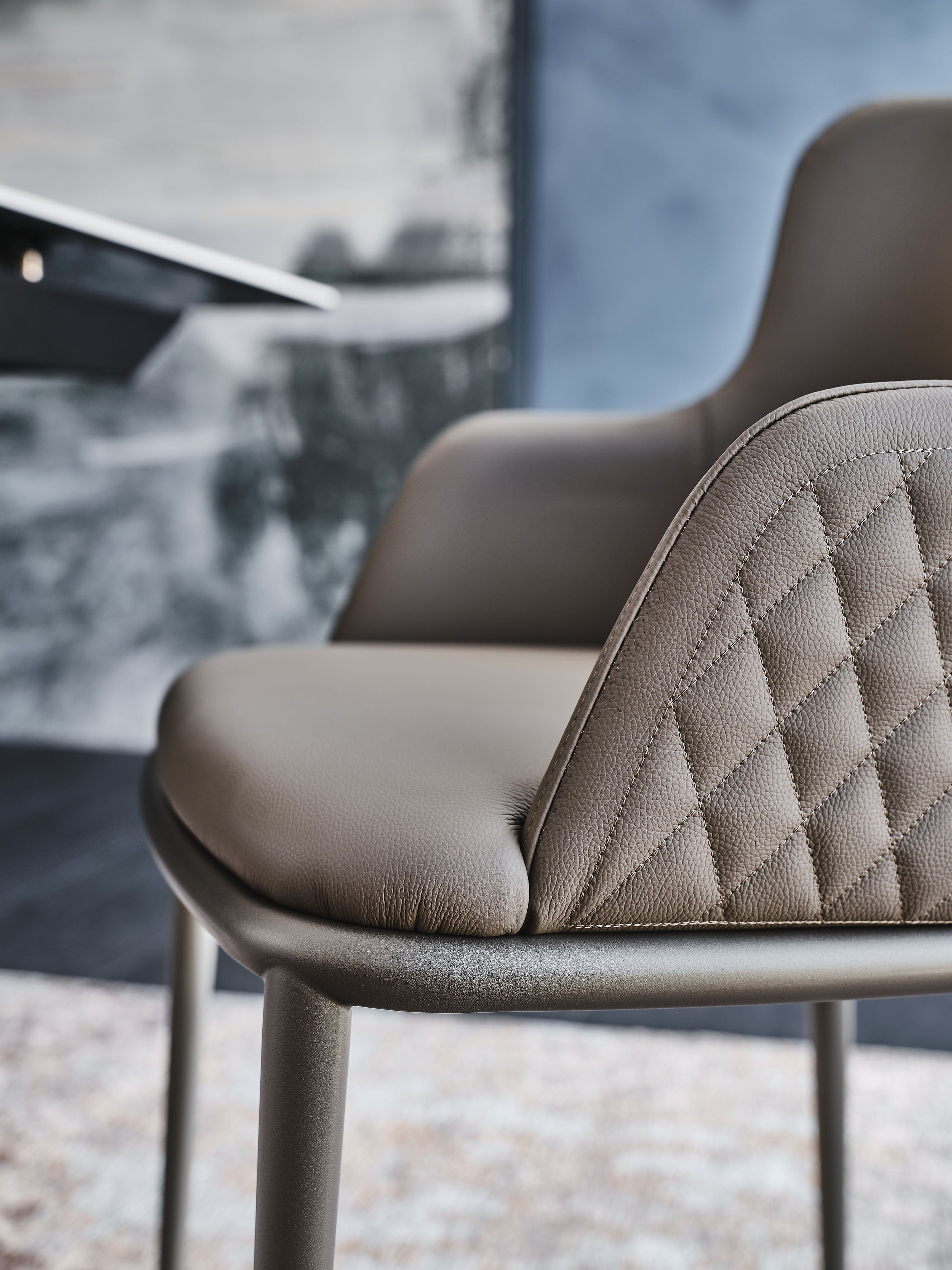 Cattelan Italia Magda Ml Couture Dining Chair with arms