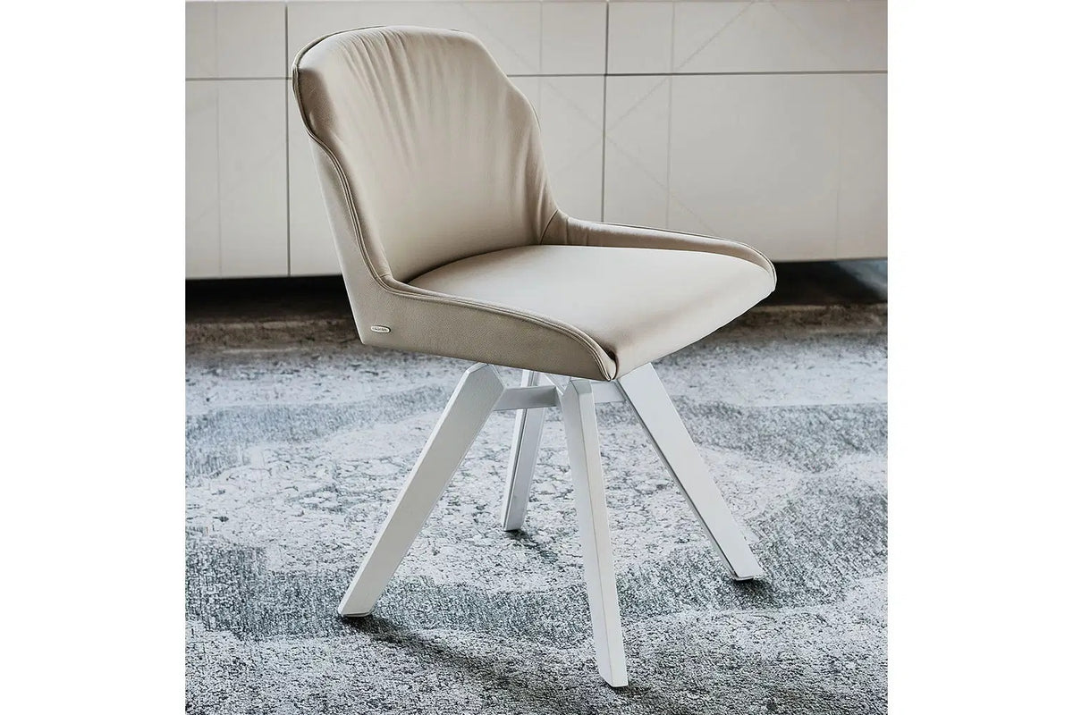 Cattelan Italia Tyler Swivel Dining Chair – Fabric, Micro Nubuk & Synthetic Leather