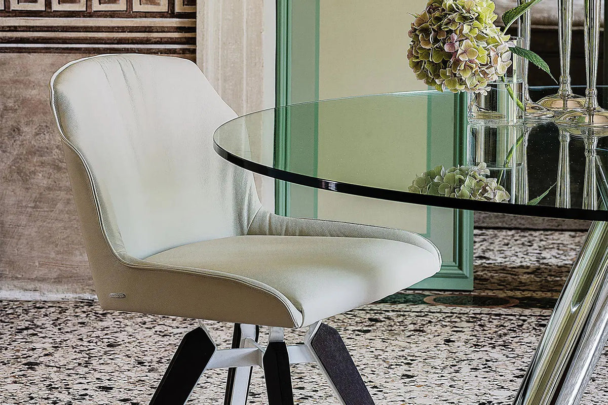 Cattelan Italia Tyler Swivel Dining Chair – Fabric, Micro Nubuk & Synthetic Leather