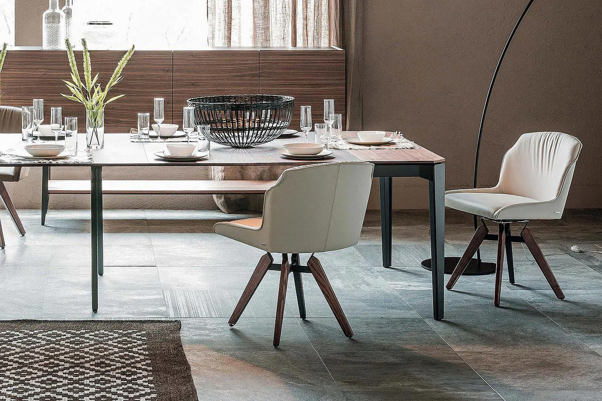 Cattelan Italia Tyler Swivel Dining Chair – Fabric, Micro Nubuk & Synthetic Leather