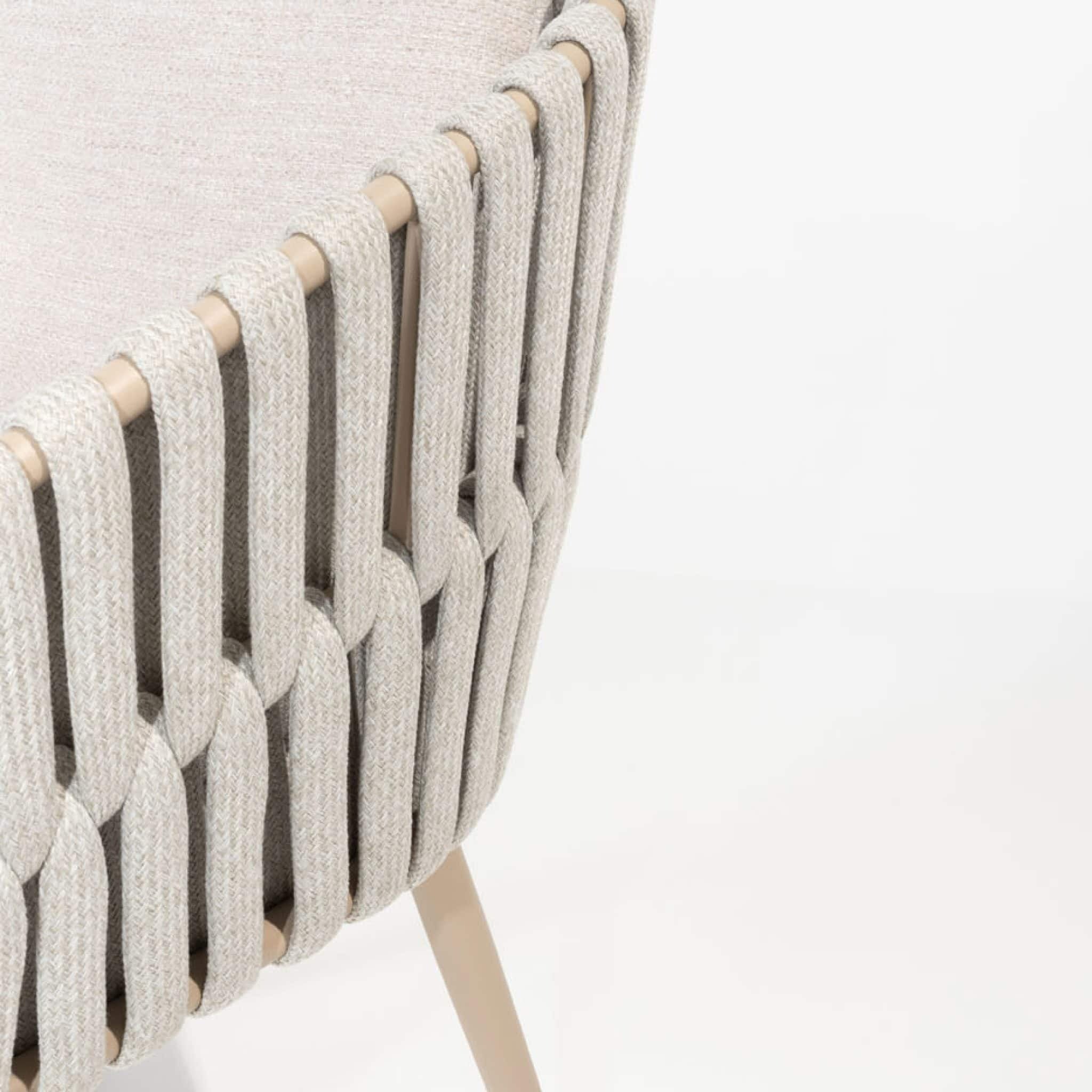 4 Season Outdoor Prado 160cm Latte Legs Teak Top Table with 6 Eva Dining Chairs