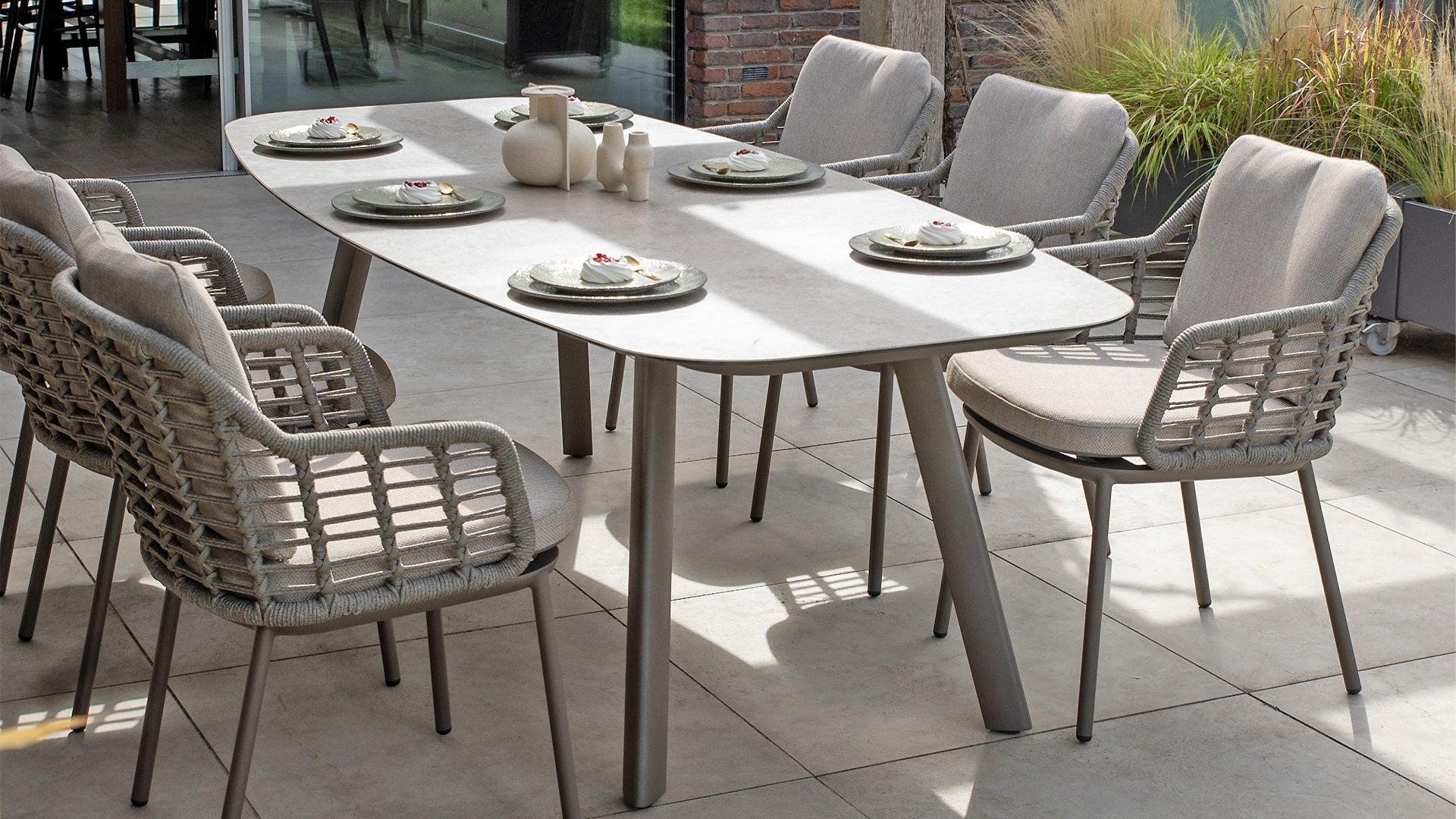 4 Seasons Outdoor Puglia dining set with Manolo Terre table 180 cm