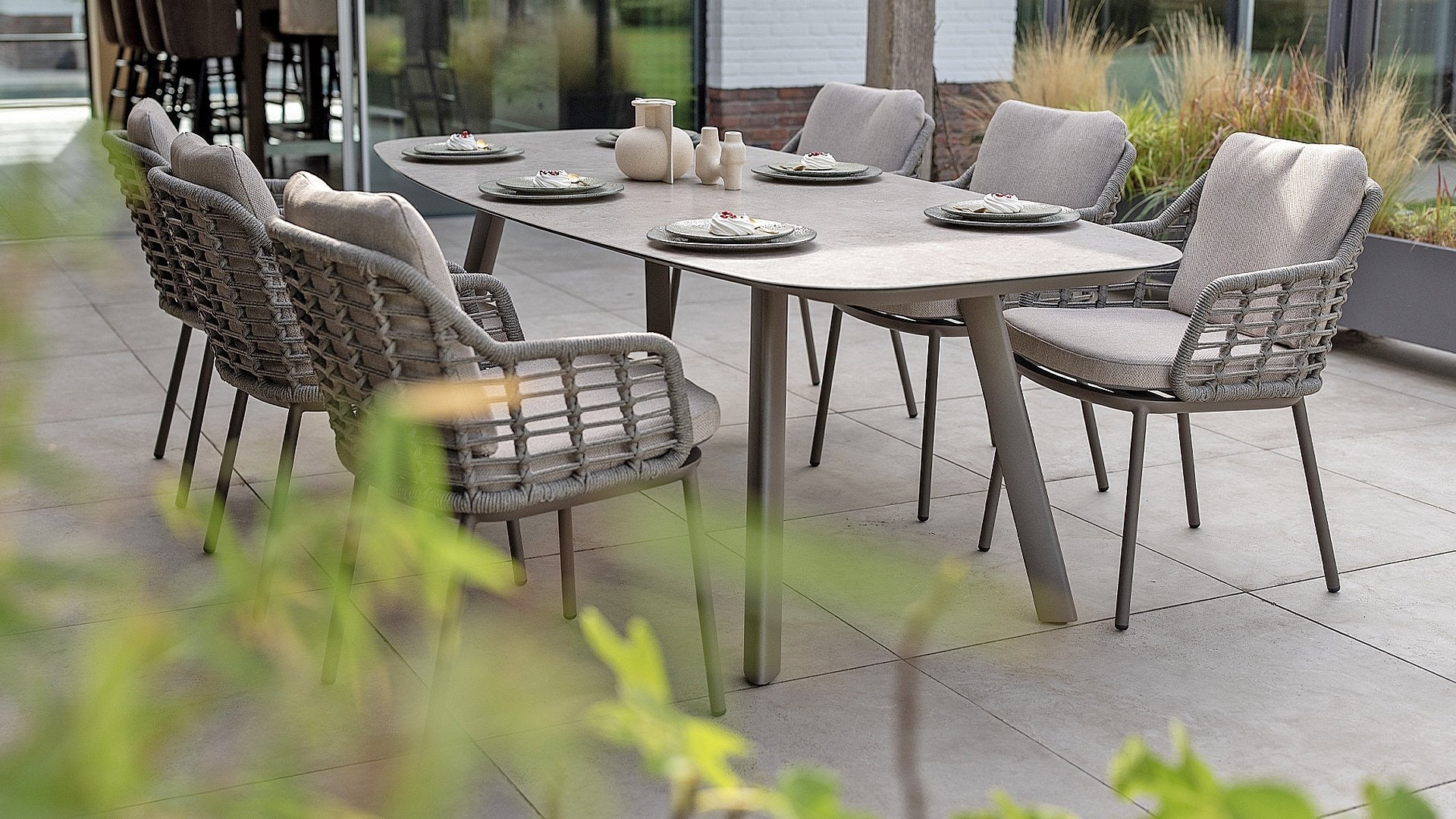 4 Seasons Outdoor Puglia dining set with Manolo Terre table 180 cm