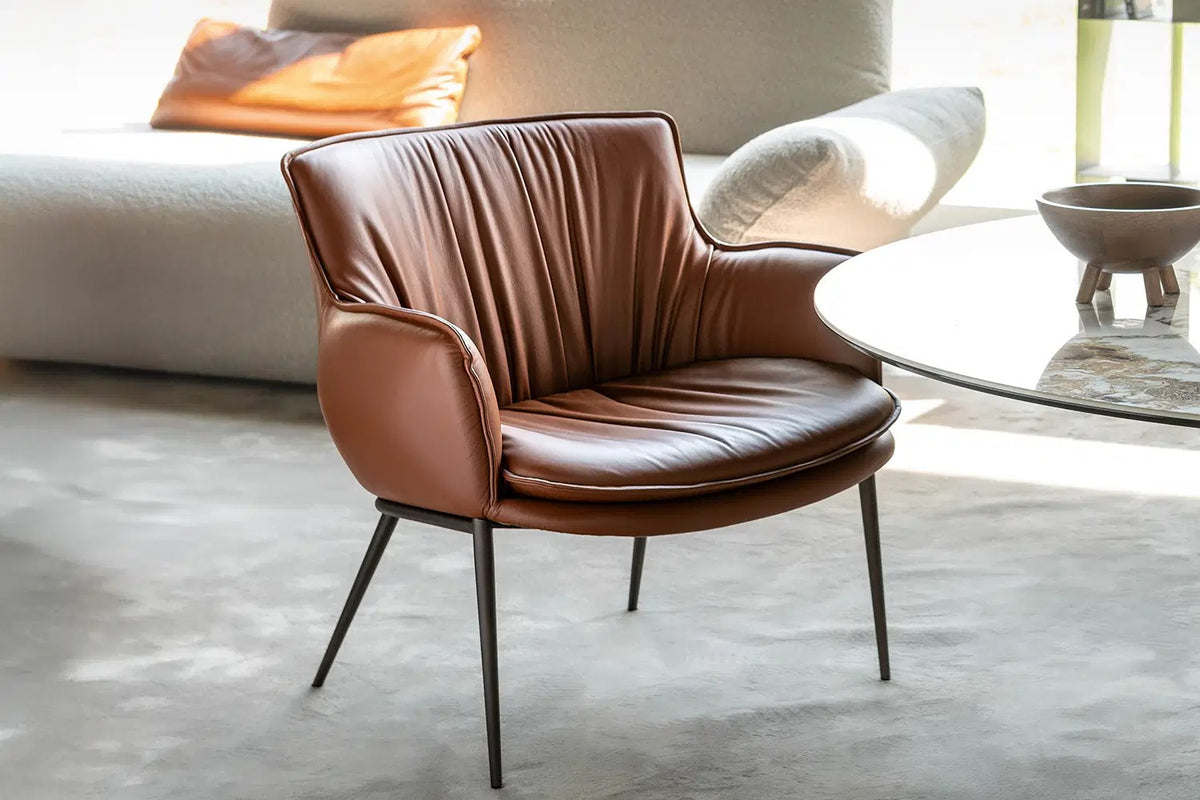 Cattelan Italia Rhonda Lounge Armchair High – Fabrics, Micro Nubuk & Synthetic Leather