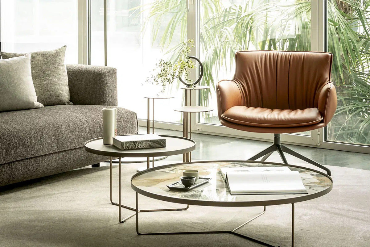 Cattelan Italia Rhonda Lounge Armchair Low – Fabrics, Micro Nubuk & Synthetic Leather