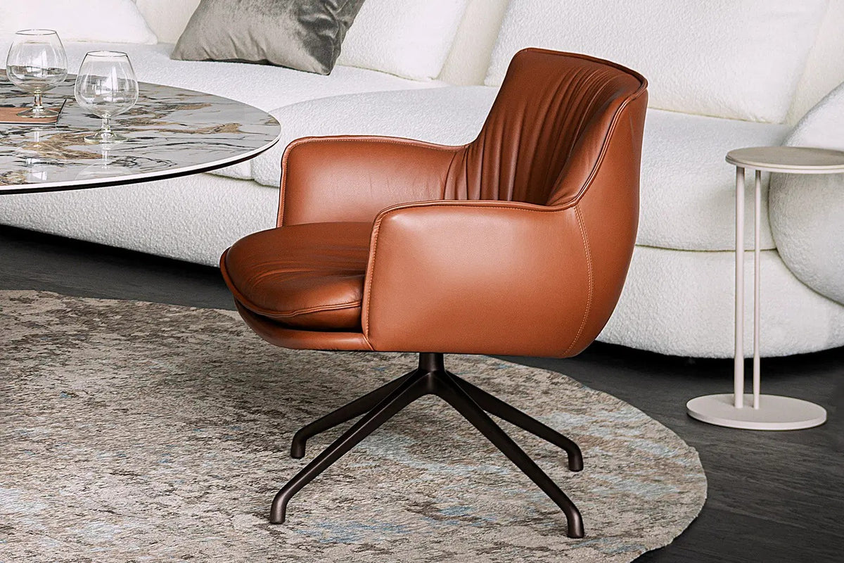 Cattelan Italia Rhonda Lounge Armchair High – Soft Leather & Glove Soft Leather